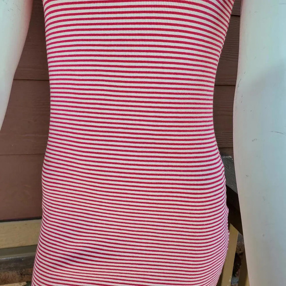 J Roberts Magenta Pink and White Striped Bodycon Mini Dress Size Medium NWOT - Picture 6 of 13